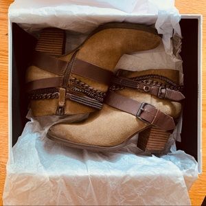 Real Leather Trouve Chain and Strap Booties